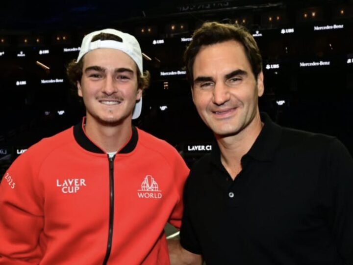 João Fonseca encontra Roger Federer em São Francisco