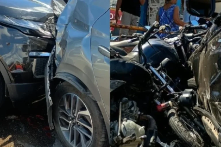 Acidente com 11 veículos é causado por flanelinha sem habilitação em Aracaju