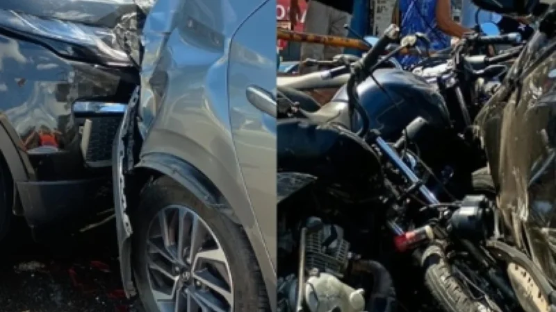 Acidente com 11 veículos é causado por flanelinha sem habilitação em Aracaju