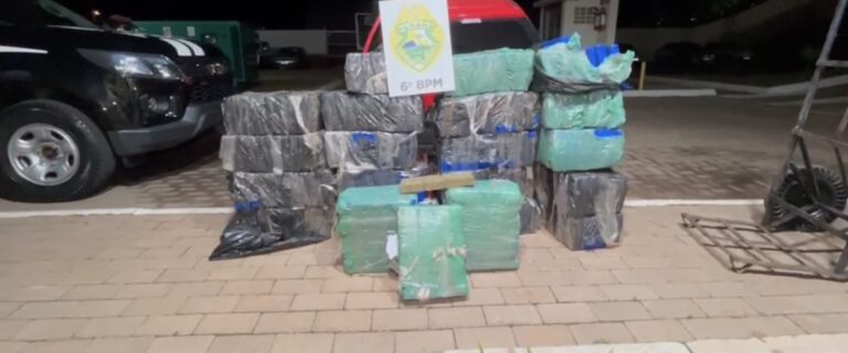 Casal flagrado com 350 kg de maconha em Cascavel