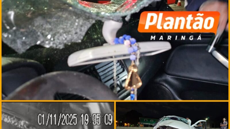 Acidente impressionante em Maringá deixa dois jovens feridos