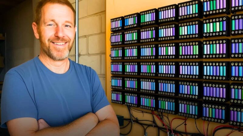 Sistema caseiro utiliza mil baterias recicladas para gerar energia