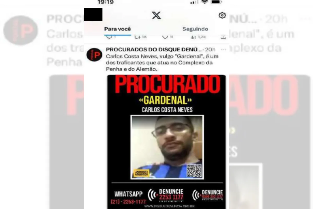 Membros do CV zombam de cartaz de procurado em grupo do WhatsApp