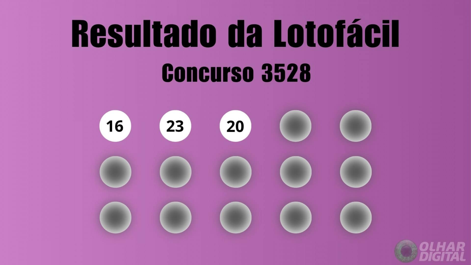Resultado do concurso 3528 da Lotofácil