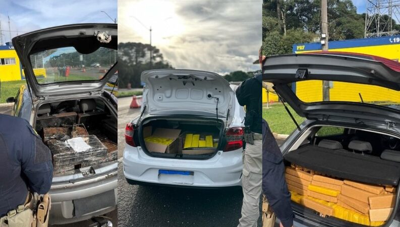 PRF apreende mais de 700 kg de maconha em três ações seguidas na BR-277, em Guarapuava