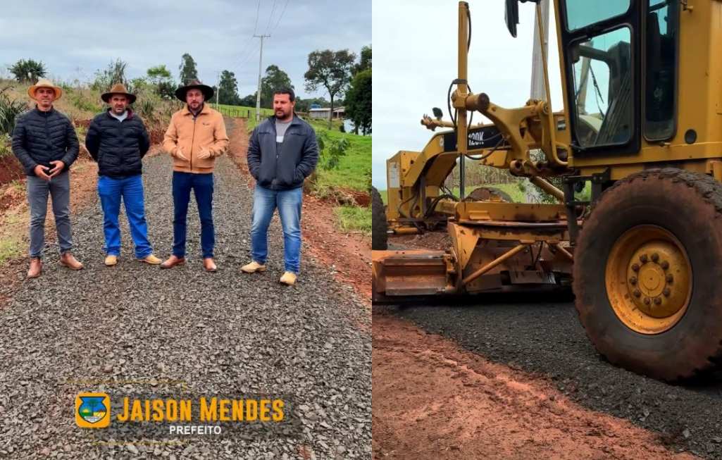 Prefeitura de Laranjeiras do Sul realiza manutenção de estradas na comunidade 8 de Junho