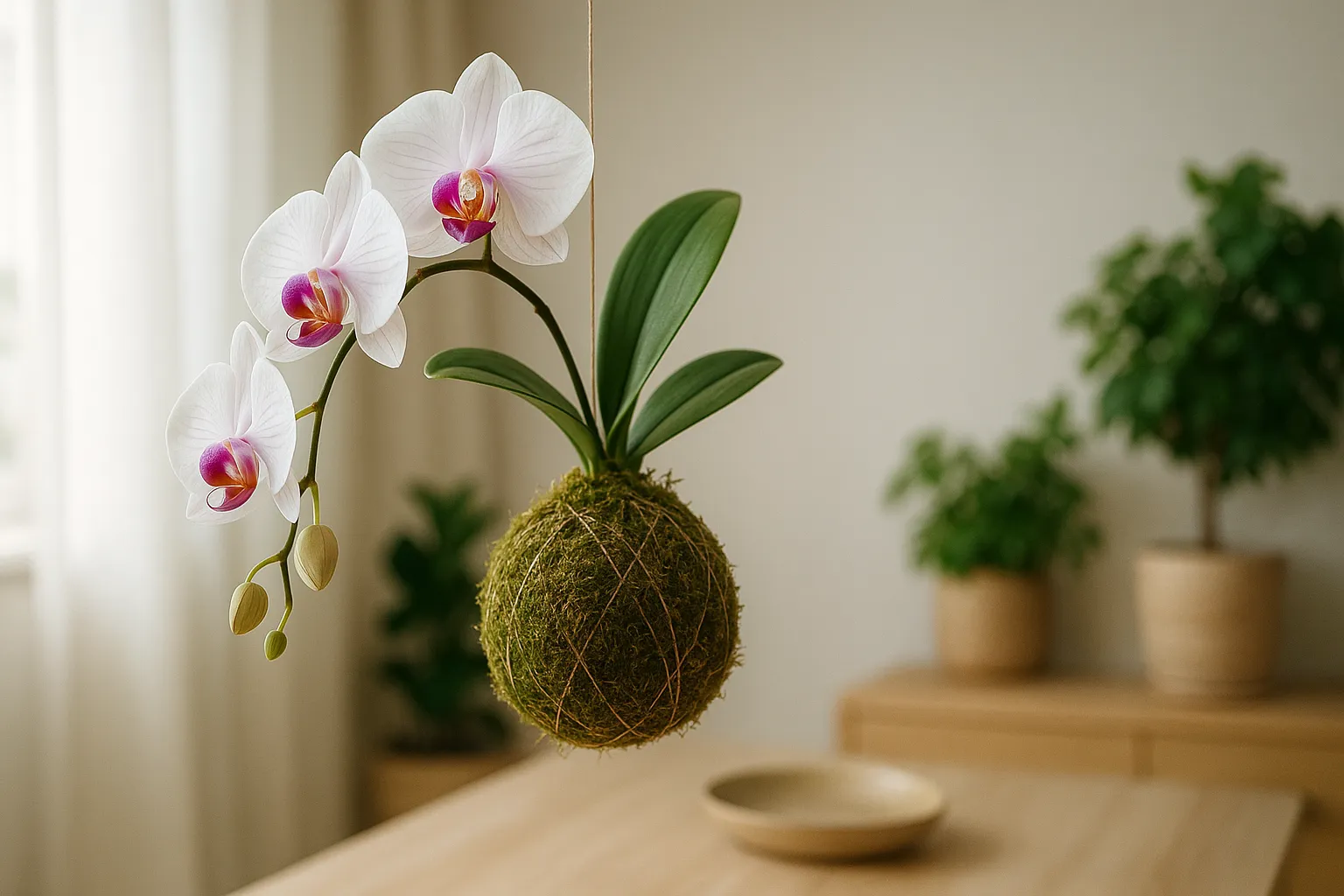 Orquídeas Suspensas: A Elegância da Kokedama Revoluciona o Cultivo Doméstico