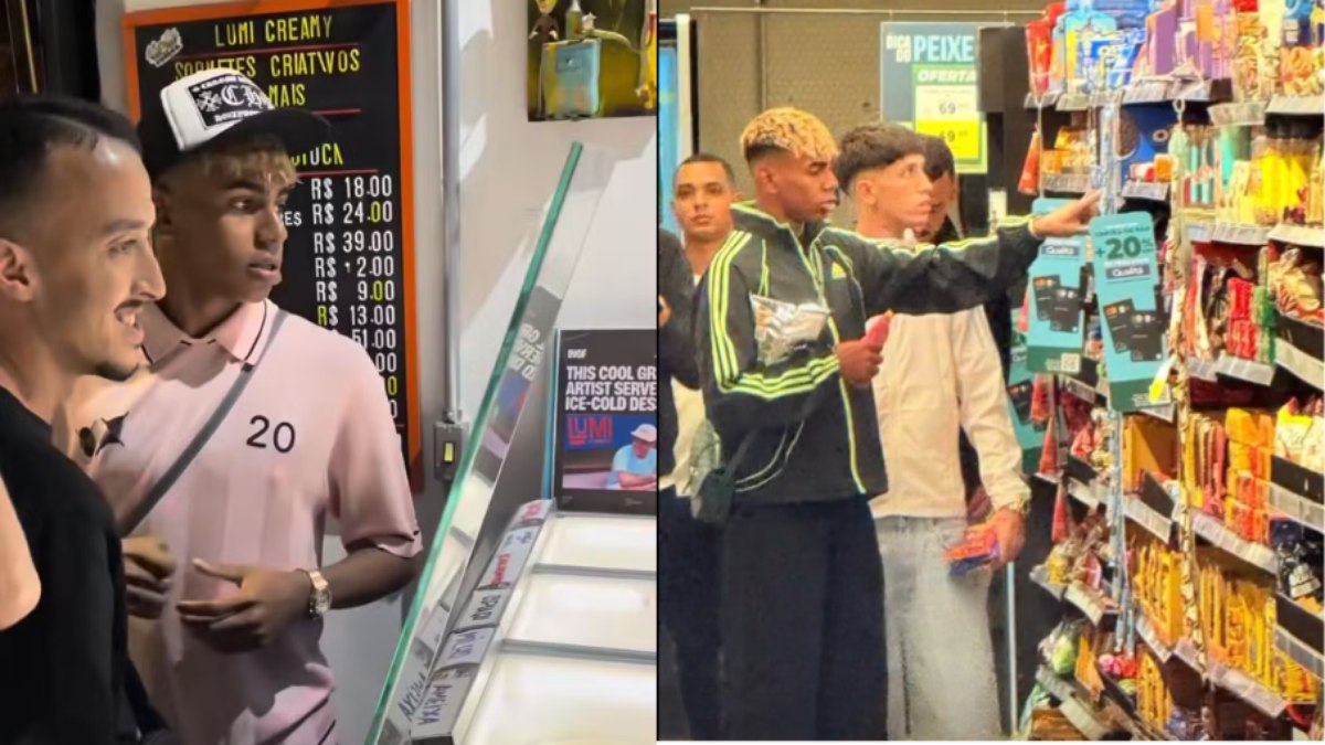 Estrela do Barcelona, Lamine Yamal, aproveita folga em São Paulo com sorvete e compras no supermercado
