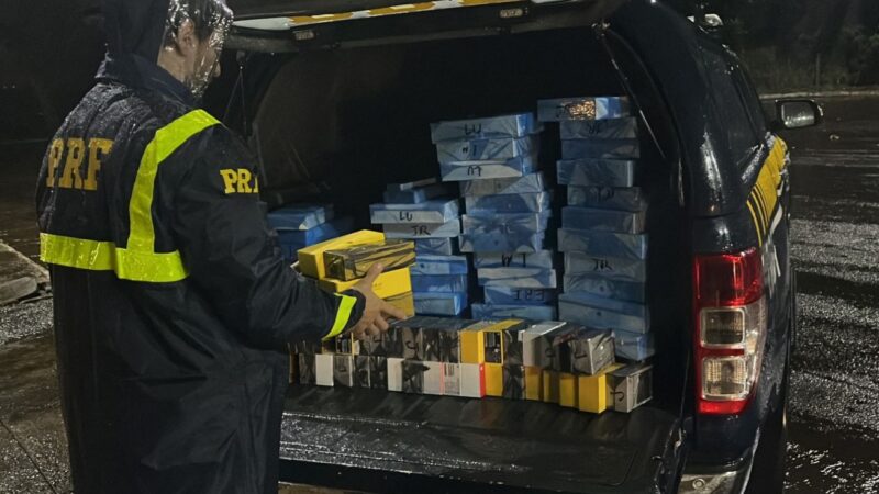 PRF apreende carga “milionária” de eletrônicos escondidos em fundo falso de caminhão na BR-277