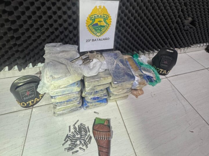 ROTAM apreende mais de 20 kg de drogas e arma de fogo em Quatro Barras