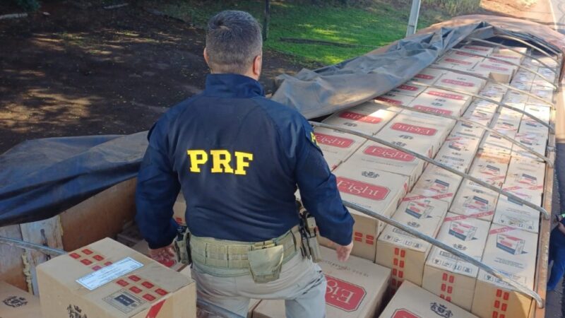 PRF apreende 600 mil maços de cigarros de origem estrangeira na BR-163