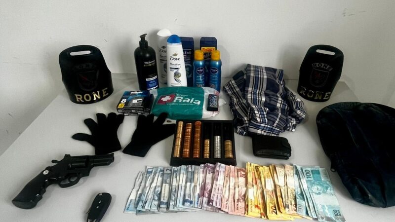 RONE recupera produtos de roubo à farmácia e prende criminosos em Piraquara