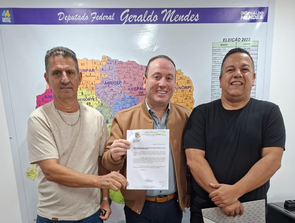 Vereador Panatto solicita apoio do deputado federal Geraldo Mendes para instalação da base provisória da Polícia Científica em Laranjeiras do Sul