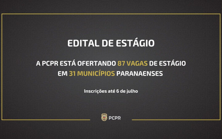PCPR oferta 87 vagas de estágio em 31 municípios paranaenses