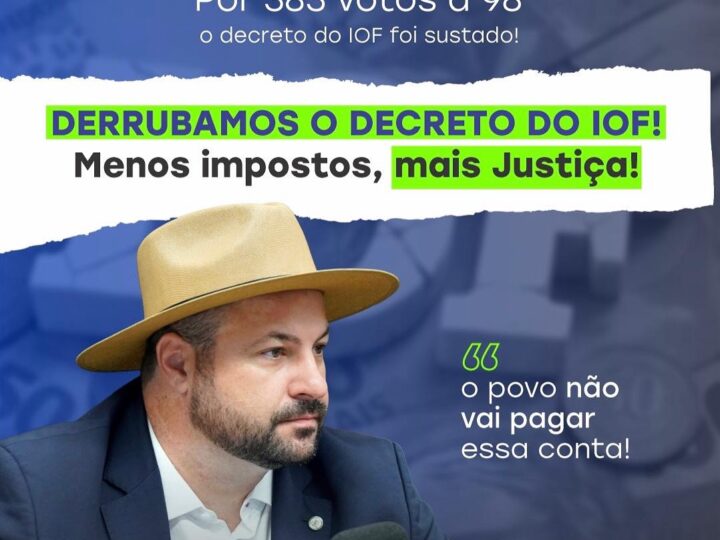 Geraldo Mendes vota contra aumento do IOF na Câmara dos Deputados