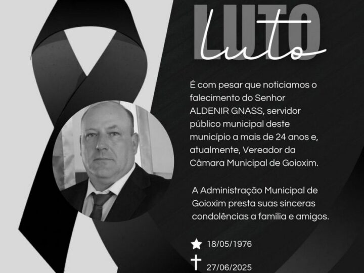 Luto em Goioxim: Vereador Aldenir Gnass é encontrado morto na comunidade de Pinhalzinho