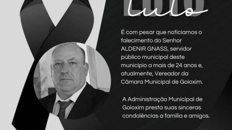 Luto em Goioxim: Vereador Aldenir Gnass é encontrado morto na comunidade de Pinhalzinho