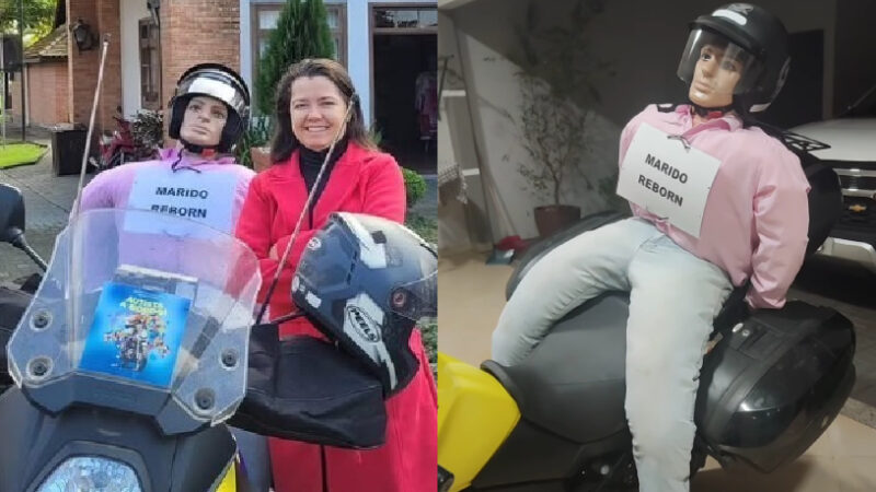 Amor Inusitado nas Estradas: Mulher Viaja pelo Paraná com ‘Marido Reborn’ na Garupa da Moto