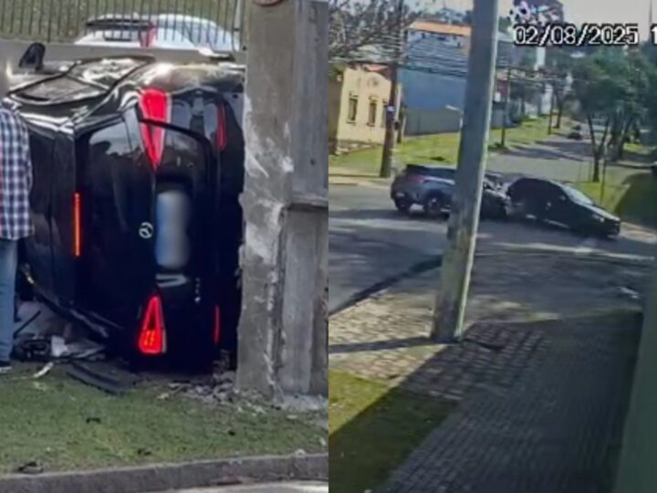 Jovem em estado grave após colisão entre Mercedes e BYD em Curitiba; vídeo impressiona
