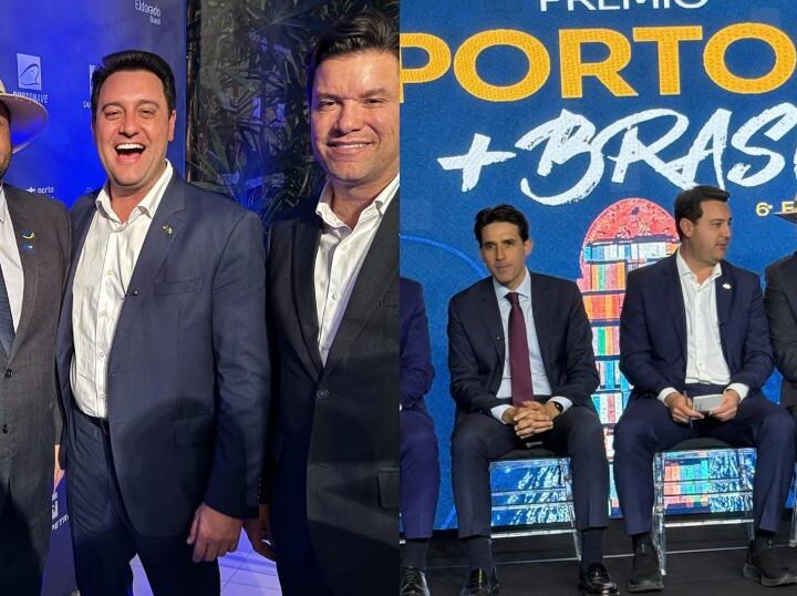 Deputado Geraldo Mendes e governador Ratinho Junior participam de premiação que consagrou o Porto de Paranaguá como o melhor do Brasil