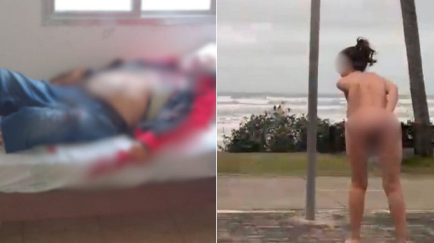 Mulher mata pai com mais de 20 facadas e surta andando nua na rua no litoral do SP