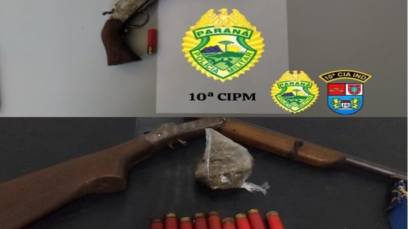 PM apreende maconha e armas em Rio Bonito do Iguaçu