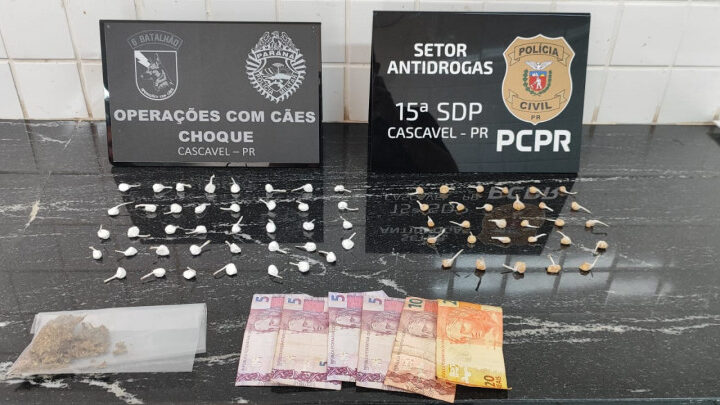PCPR e PMPR prendem casal em flagrante por tráfico de drogas em Cascavel