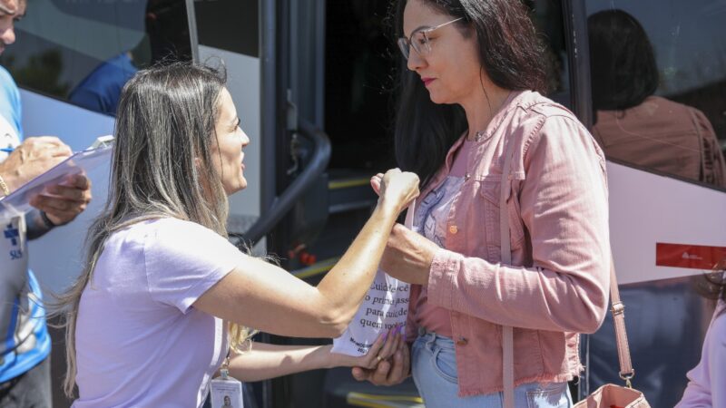 Saúde de Laranjeiras do Sul realiza ação especial de acolhimento para mulheres que vão fazer mamografia
