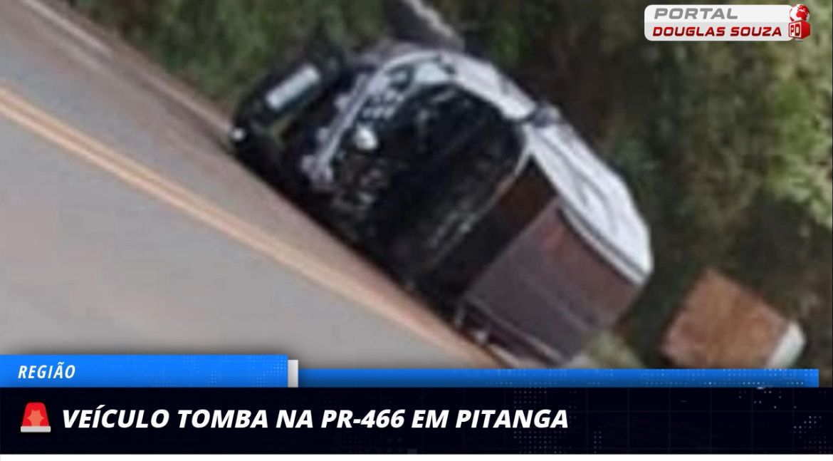 Carro Tomba na PR-466 em Pitanga; Motorista Escapa com Ferimentos Leves