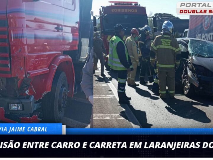 Grave Acidente em Laranjeiras do Sul: Colisão entre Carreta e Carro Deixa Ferido