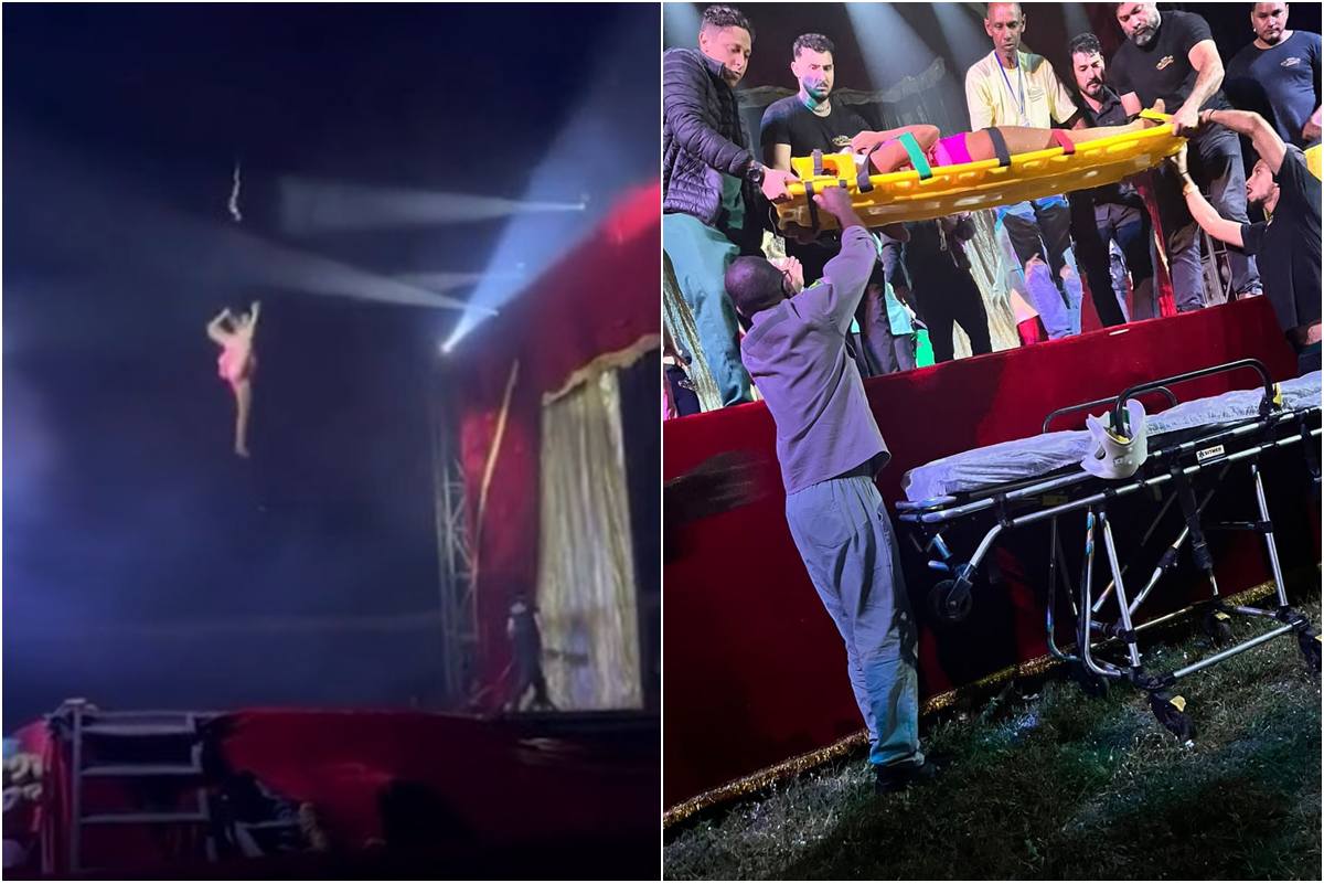 Artista circense sofre acidente durante apresentação no Rio