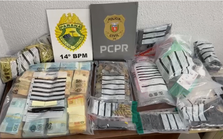 PCPR prende quatro pessoas e apreende arma e R$ 145 mil em Foz do Iguaçu