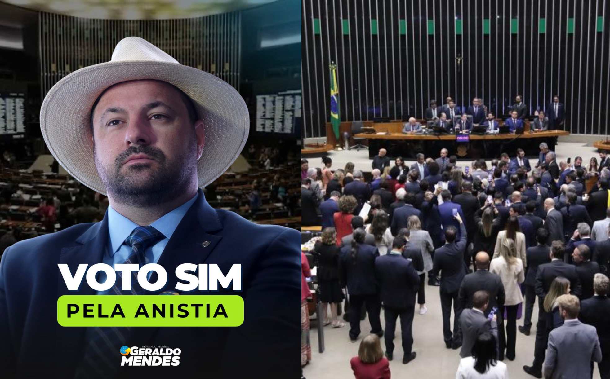 Deputado Geraldo Mendes vota pela urgência da anistia para buscar pacificação nacional