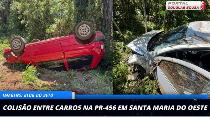 Colisão na PR-456 entre Santa Maria do Oeste e Pitanga Deixa Danos Materiais