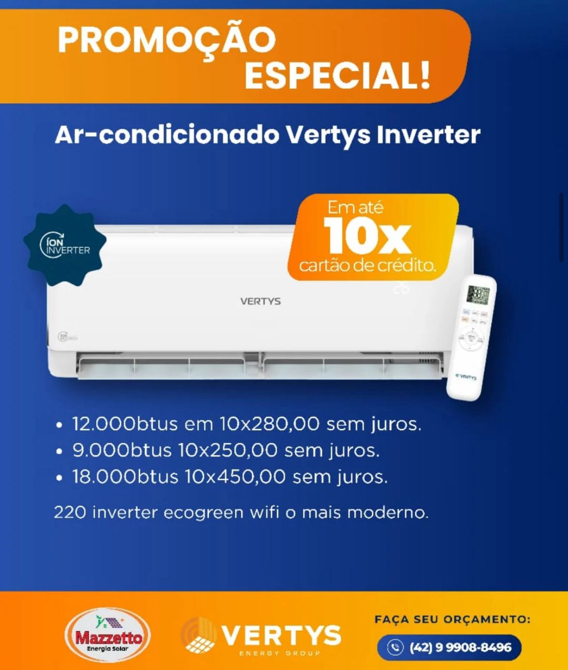 Mazzetto Energia Solar Aquece o Mercado de Palmital com Promoção Imperdível em Ar-Condicionado