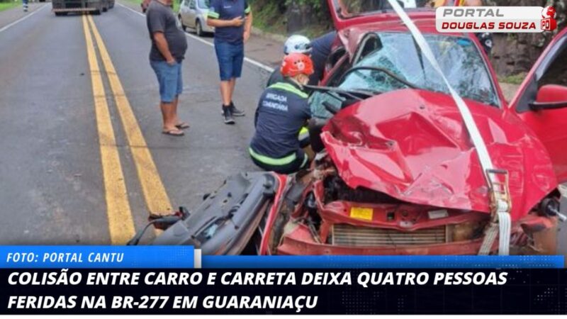 Acidente Grave na BR-277 em Guaraniaçu Deixa Quatro Feridos Presos às Ferragens