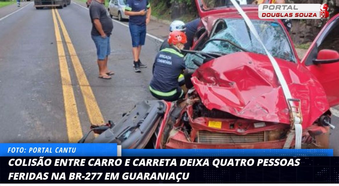 Acidente Grave na BR-277 em Guaraniaçu Deixa Quatro Feridos Presos às Ferragens