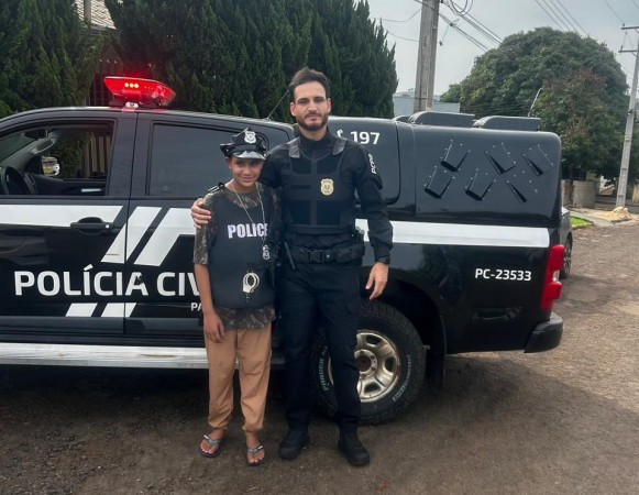 PCPR realiza sonho de menino com visita especial em Iretama