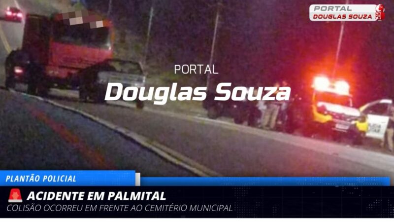 Acidente Inusitado em Palmital: Uno Atinge Caminhão de Leite em Frente ao Cemitério