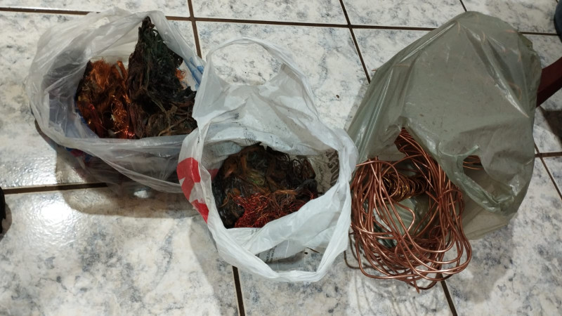 PCPR, PMPR e GCM prendem dois e apreendem mais de três quilos de fios de cobre em Ibiporã