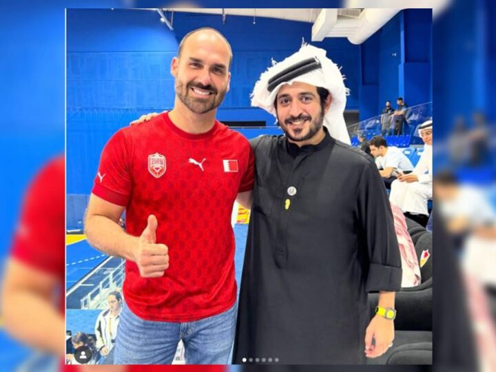 Eduardo Bolsonaro se encontra com sheik no Bahrein após ser réu no STF