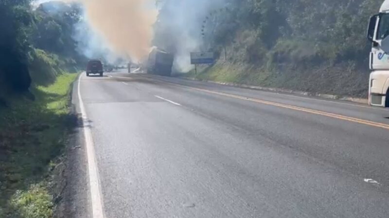BR-277 em Guarapuava Interditada Após Incêndio em Caminhão; Trânsito Lento
