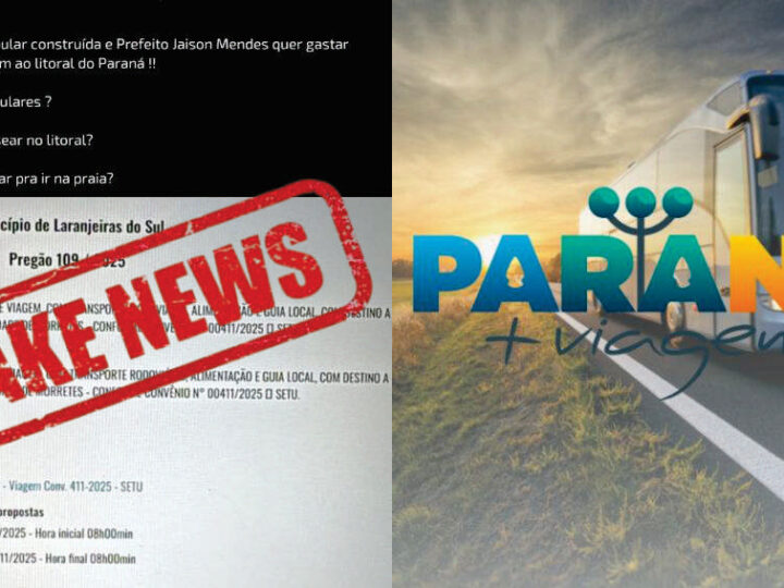 Fake news em Laranjeiras do Sul: viagem de catadores é parte do programa estadual “Paraná + Viagem”, e não gasto da Prefeitura