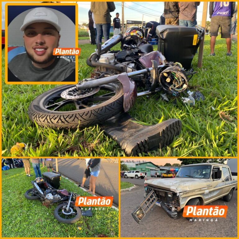 Motociclista morre após colisão com caminhonete em Maringá