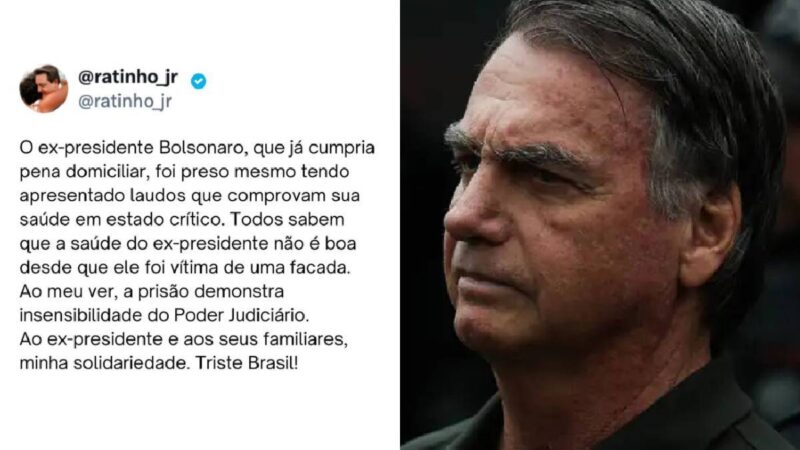 Ratinho Junior Expressa Solidariedade a Bolsonaro Após Prisão Preventiva