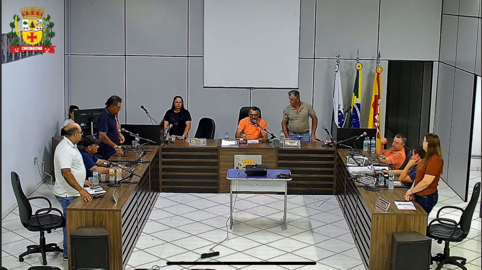 Plenário da Câmara de Cruzmaltina durante a votação do relatório da CPI (Foto: Reprodução)