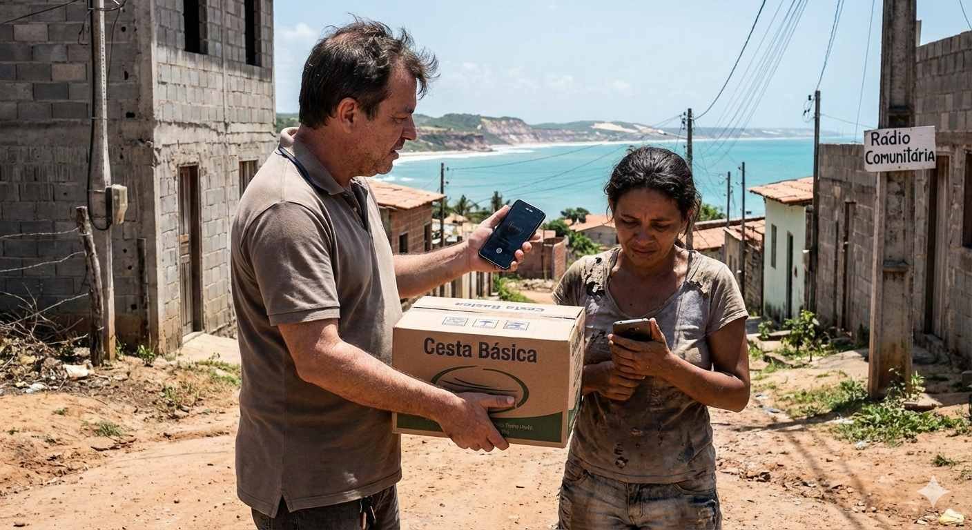 Imagem de como teria sido a abordagem à mulher vítima (Divulgação/IA)