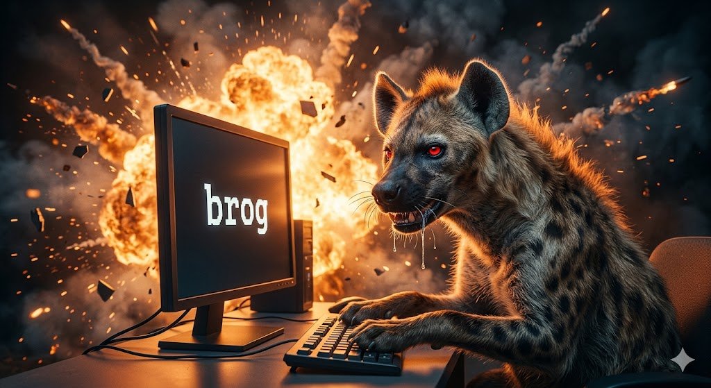 Hiena do 'brog' (imagem criada em IA)