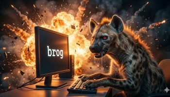 Hiena do 'brog' (imagem criada em IA)