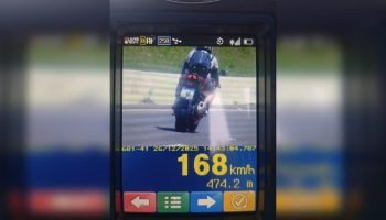 Moto flagrada a 168 km/h em trecho de 100 km/h na PRc-467 em Cascavel, alerta PRE